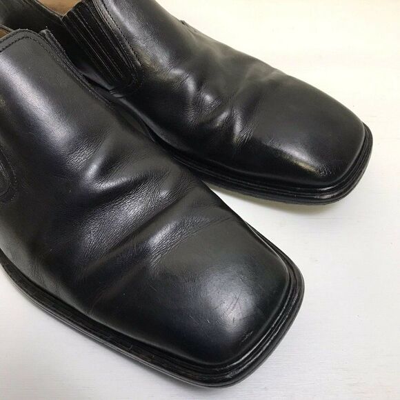 Louis Vuitton Men's Black Leather Square Toe Slip On Loafer Shoes Size LV 8 US 9 - Picture 9 of 12
